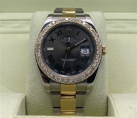 rolex datejust 41 full diamond|Rolex Datejust 41mm diamond bezel.